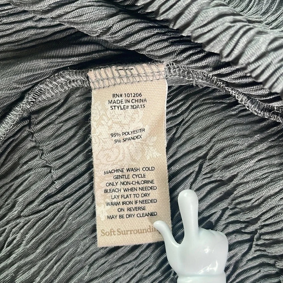 SOFT SURROUNDINGS Women's Maxime Soft Velvet Crinkle Shirt Dress Size PM/Blue - Picture 12 of 12